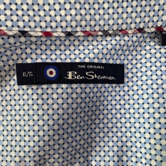 Ben Sherman Dress Shirt XL Blue/White/Black Pattern - Picture 3 of 3